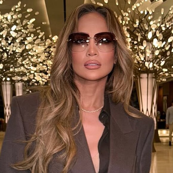 DEZI Accessories - DEZI 2000s Gold and Dark Smoke Square Rimless Sunglasses